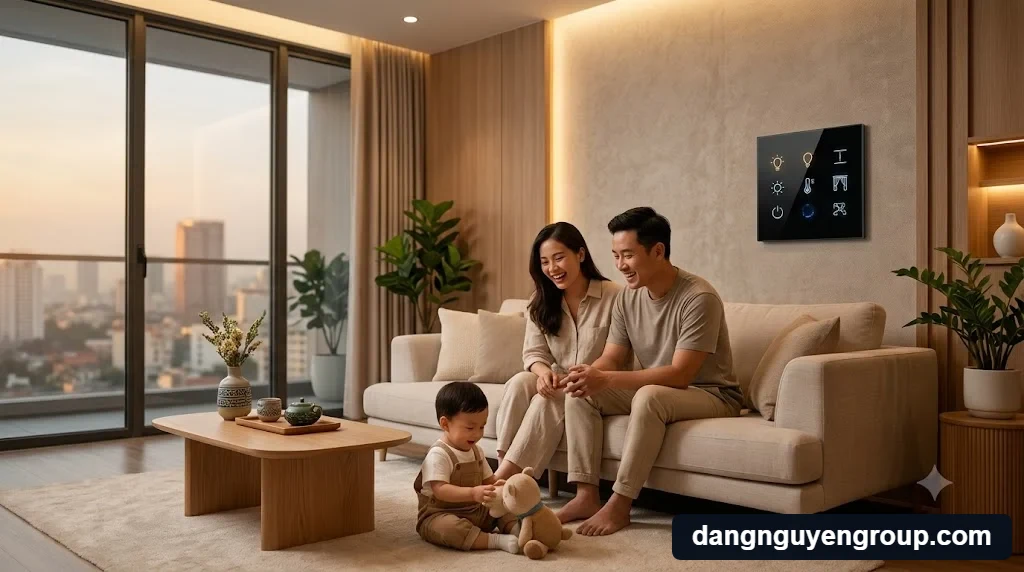 Gia đình có trẻ nhỏ có nên làm nhà thông minh với không gian sống hiện đại an toàn