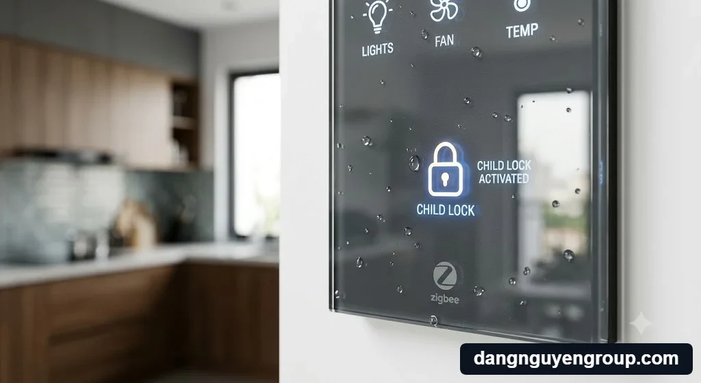 Tính năng child lock an toàn khi gia đình có trẻ nhỏ có nên làm nhà thông minh