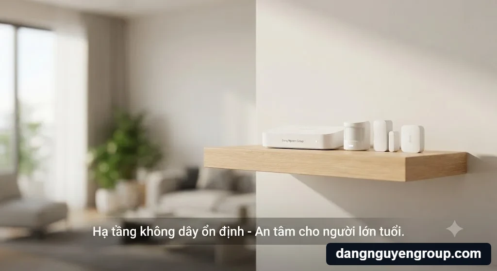 Hạ tầng thiết bị không dây hỗ trợ Người lớn tuổi có dùng được nhà thông minh không? thi công không đục phá.