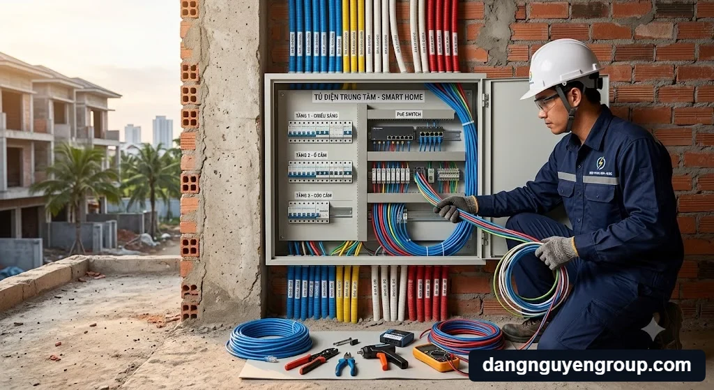 Kéo cáp tín hiệu trung tâm khi nào nên triển khai nhà thông minh trong quá trình xây dựng